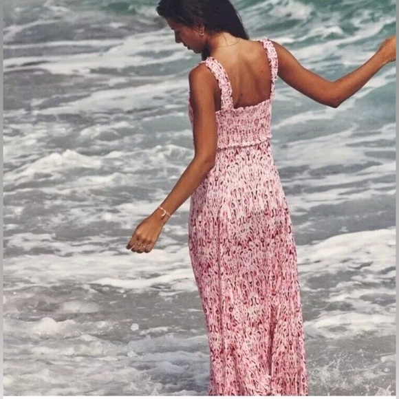 NWT; ZARA LINEN BLEND PRINTED MIDI DRESS🌸 - Picture 2 of 11